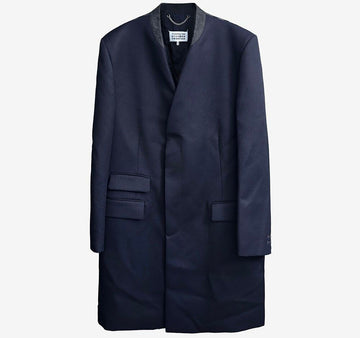 Maison Margiela Unused Cavari Single Breasted Wool Coat Navy 67FLHIAD 158435975 [P]