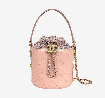 CHANEL Chain Drawstring Bucket Bag Small Pink AS1478 29 Series XEJ6LDY7 158436758 [P]