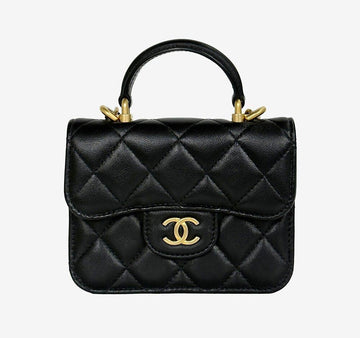 CHANEL Top Handle Flap Chain Coin Purse Crossbody Bag Mini 30er TRHO3R0X 158436827 [P]