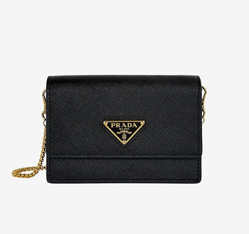 Prada Saffiano Cardholder Shoulder Cross Strap Black 1MR034 75HKV55W 158437923 [P]