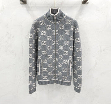 GUCCI ブークレ スティッチ ジャカード ジップ カーディガン 814285 154864517 [P]