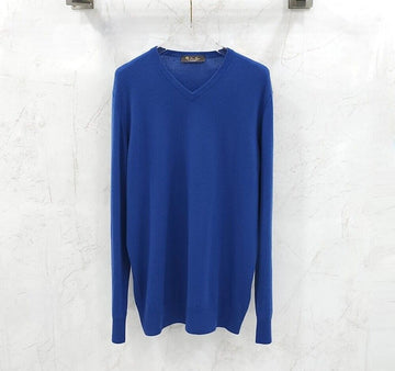 LORO PIANA カシミヤ ブルー Vネック ニット 153250933 [P]