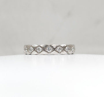 CHANEL 18k Diamond Coco Crush 18K White Gold Ring 47 J11871 154072844 [P]