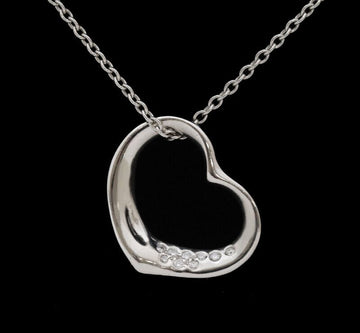 TIFFANY & CO オープンハート ダイヤ 9P プラチナ ネックレス 7241773218 75679443 [P]