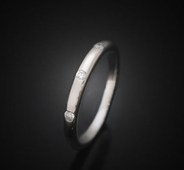 BULGARI Pedding Ring Platin-Diamant 3P 8.5 2MM 7245296098 75875795 [P]