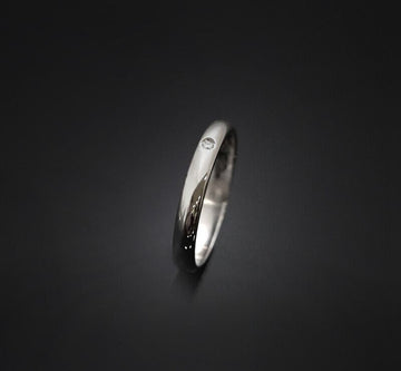 CARTIER 1895 ウェディングバンド プラチナ ダイヤ 1P 47号 2.5MM 7247737155 76033826 [P]