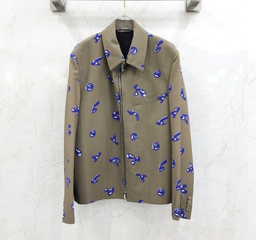 Dior x X Kenny Scharf Pattern Wool Zip-Up Jacket 132134266 [P]