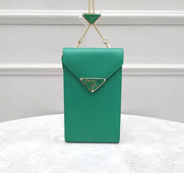 PRADA Grüne Smartphone-Hülle Leder Mini-Tasche 93349188 [P]