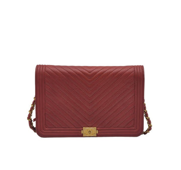 CHANEL Chevron WOC Crossbody Bag Red CHA062838 151517111 [P]