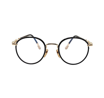 CHROME HEARTS FIRKIN ブラック ゴールド プレート メガネ SMO2A0P3 156376619 [P]