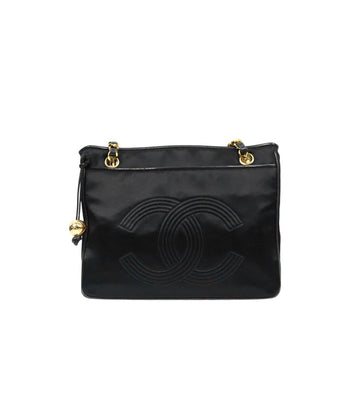 CHANEL Schwarze große CC Kette Schultertasche 64565 158492705 [P]