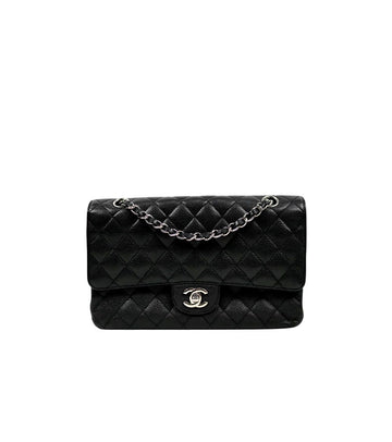 CHANEL ミディアムサイズ ブラックキャビア クラシックショルダーバッグ 65448 158492706 [P]