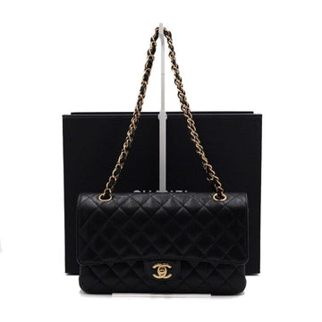 CHANEL Classic Medium Black Caviar Shoulder Bag with Gold Chain A01112 158493187 [P]