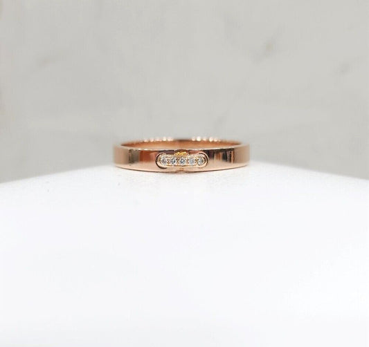 CHAUMET 18k Diamond Liang Evidence Wedding Band Ring 18K Rose Gold Size 55 121376462 [P]