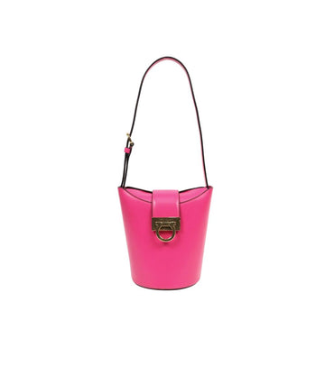 Salvatore Ferragamo Pink Gold Buckle Bucket Crossbody Bag 60809 158496231 [P]