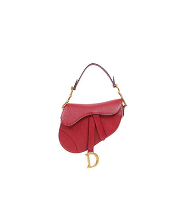 DIOR レッドレザー ミニサドル トートバッグ 60258 158496237 [P]