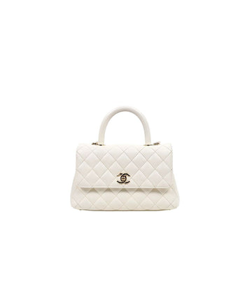 CHANEL ホワイトカバーレザーココハンドル内蔵チップ 63228 158496242 [P]