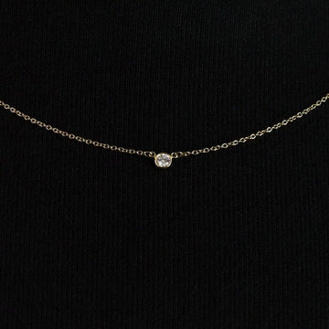 Tiffany & Co 18K Yellow Gold Single Diamond Pendant Necklace 10769248 158500196 [P]