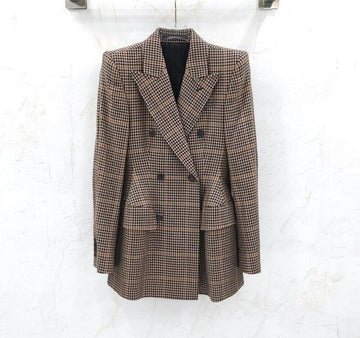 Balenciaga Houndstooth Blazer Wool Jacket 154072335 [P]
