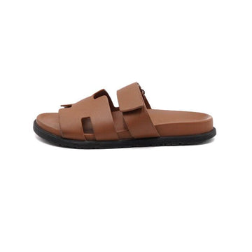 Hermes Brown Calfskin Chypre Men Sandals Slippers aa66037 158511437 [P]