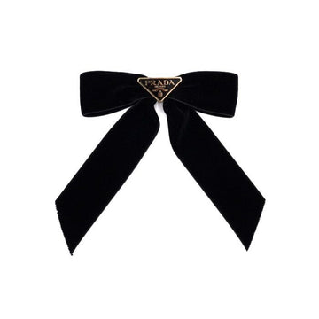 Prada Black Velvet Ribbon Hair Clip Headband Pin 1IF154 158514189 [P]