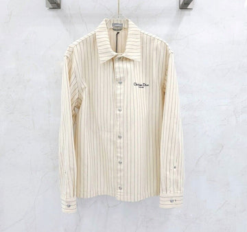Dior Couture Stripe Logo Embroidered Shirt Jacket 133197625 [P]