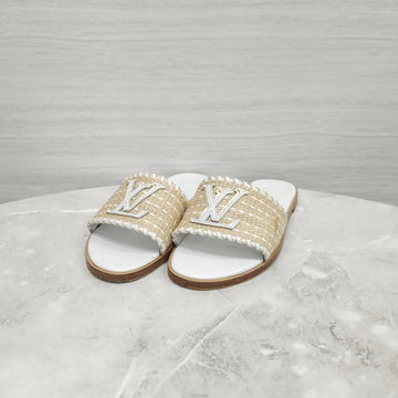 LOUIS VUITTON モノグラムラフィアサンダルスリッパ 158515170 [P]