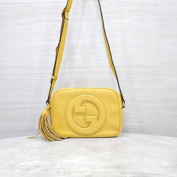 GUCCI Kleine Schultertasche mit Top Handle in Gelb Blond 742360 158515391 [P]