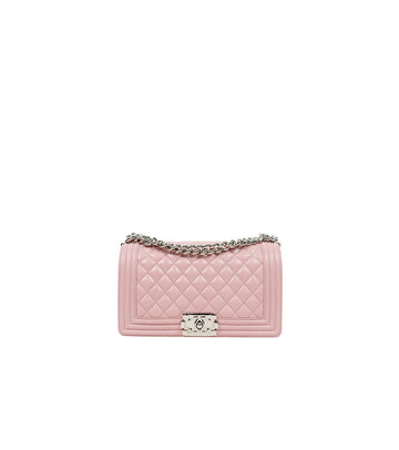 CHANEL Medium Pink Caviar Skin Boy Shoulder Bag 65650 158515905 [P]