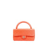 CHANEL Orange Lambskin Quilted Top Handle Tote Bag 64403 158516564 [P]
