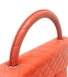 CHANEL Orange Lambskin Quilted Top Handle Tote Bag 64403 158516564 [P]