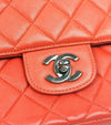 CHANEL Orange Lambskin Quilted Top Handle Tote Bag 64403 158516564 [P]