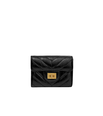 CHANEL Black Vintage 2.55 Card Holder 63622 158516587 [P]
