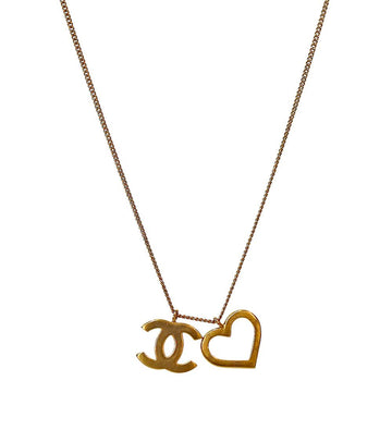 CHANEL Herz CC Gold Necklace 64336 158520176 [P]