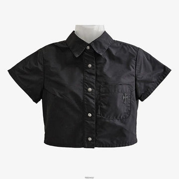 Chrome Hearts Nylon Crop Shirt Black DMETN910 158531194 [P]