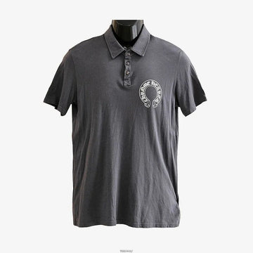 CHROME HEARTS ホースシュー 半袖 ポロ Tシャツ グレー 79H6V7OH 158531441 [P]