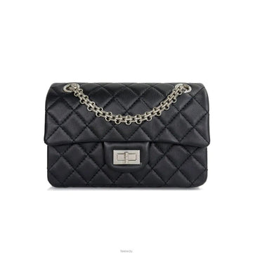 CHANEL 2.55 Vintage Mini Flap-Tasche mit Silberbeschlägen 20X13X8 156744979 [P]