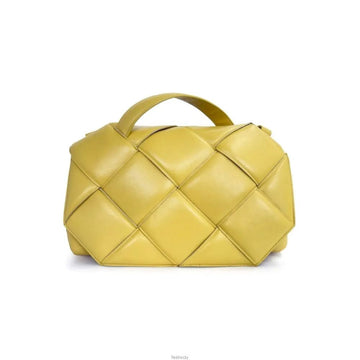 Bottega Veneta Napa Intrecciato Top Handle and Crossbody Bag Yellow ZGYXM3EZ 156807173 [P]