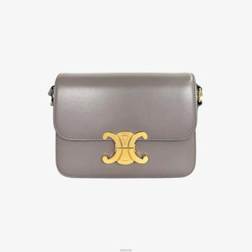 Celine Triomphe Shiny Calfskin Shoulder Bag Pebble 156946279 [P]