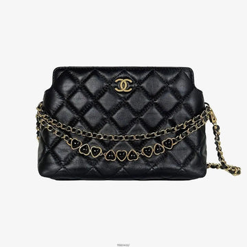 CHANEL Heart Chain Mini Crossbody Bag Black AP3787 158531815 [P]