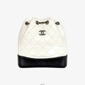 CHANEL Gabrielle Small Backpack White 25 Series 385IEEDN 158534424 [P]