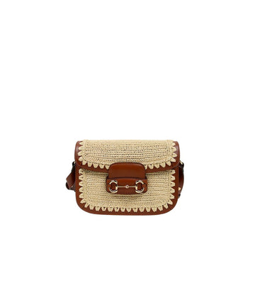 Gucci Brown Crochet Horsebit Shoulder Bag 65504 158542992 [P]