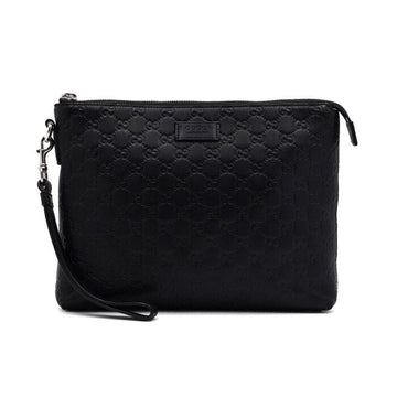 Gucci Black Signature Sima Leather Soft Men's Strap Pouch Clutch Bag aa66073 158543272 [P]