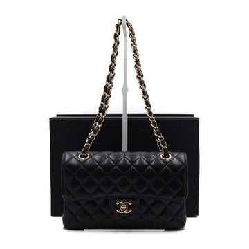 CHANEL Kaviar Klassische Kleine Klapp-CC Schultertasche mit goldener Kette A01113 158543306 [P]