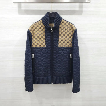 Gucci Fabric Detailed Quilted Zip-Up Jacket 715540 158545804 [P]