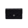 CHANEL Black Caviar Leather Silver CC Logo Flap Classic Women's Wallet AP0232 158545827 [P]