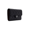 CHANEL Black Caviar Leather Silver CC Logo Flap Classic Women's Wallet AP0232 158545827 [P]