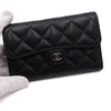 CHANEL Black Caviar Leather Silver CC Logo Flap Classic Women's Wallet AP0232 158545827 [P]