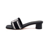DIOR KCO112EZD Mules mit schwarzem Dwey Heel für Frauen, weißen Stickereien, Modellnummer aa65963 158545900 [P]