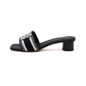 Dior Deway Heel Slide Black Mule Sandals Women AA65963 158545900 [P]
